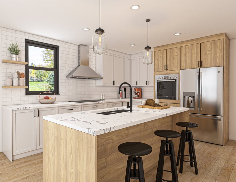 Modern kitchen renovation with custom cabinetry
