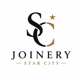 Star City Joinery logo featuring intertwined S and C letters with a gold star and curved elements
